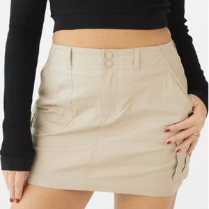 High Waisted Tan Cargo Skort Built in Shorts